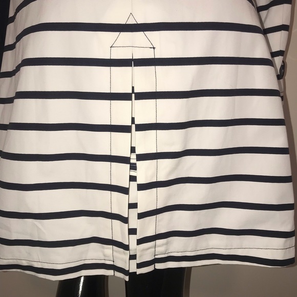 * SOLD *Khujo White with Navy Stripes Trench Coat - Picture 11 of 14